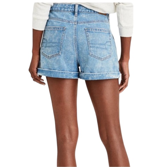 American Eagle Outfitters Denim Pleated Mom Short Classic Blue Size 6 - Picture 2 of 11